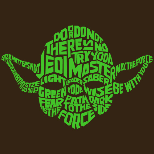 Yoda Typography T-Shirt | Textual Tees